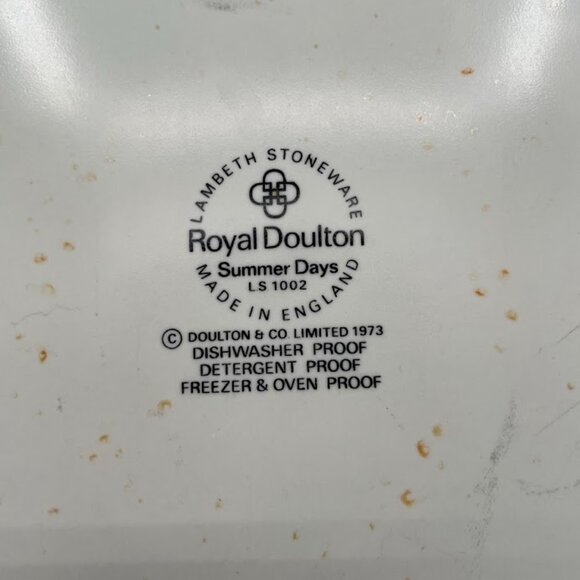 Royal Doulton Summer Days 1973 Stoneware Yellow Flower Dinner Plate Large Plate - Picture 5 of 5